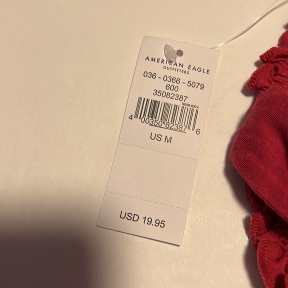 American Eagle Red Smocked Crop Top - Picture 8 of 8